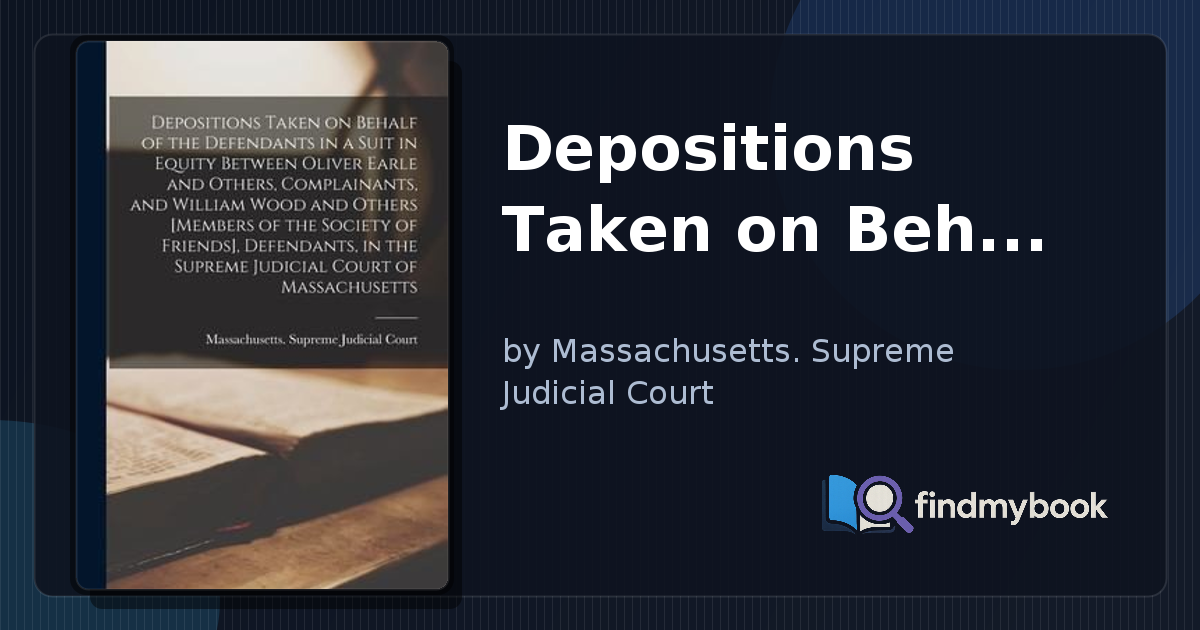 Depositions Taken on... - Book Details | findmybook.net